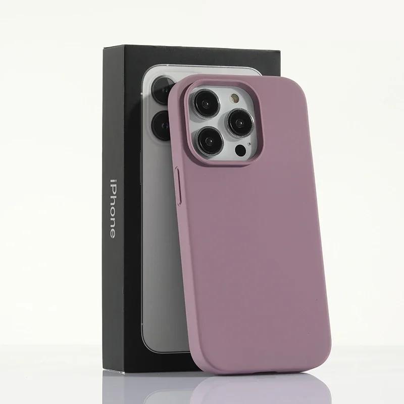 Luxuriöse Flüssigsilikonhülle für Apple iPhone 16 15 Pro Max Candy Color Vollständige Schutzhülle für iPhone 14 13 12 11 Pro Max XR X XSMax iPhone 15 Pro Max violett