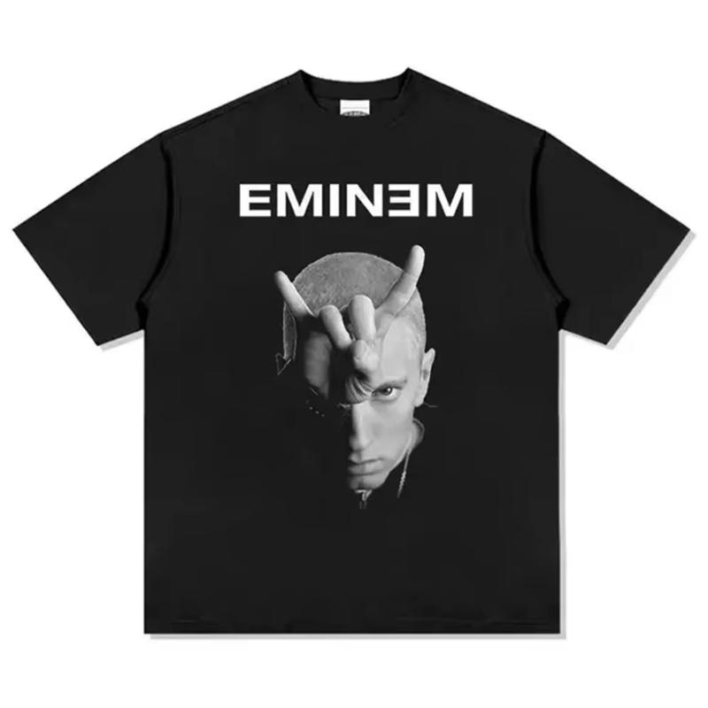 2026 Rapper Eminem T-Shirt Damen Unisex Mode T-Shirts Hip Hop Tops T-Shirts Rock Camisetas Jungen T-Shirts Sommer Neu Unisex Sommer Mode 4XL gray