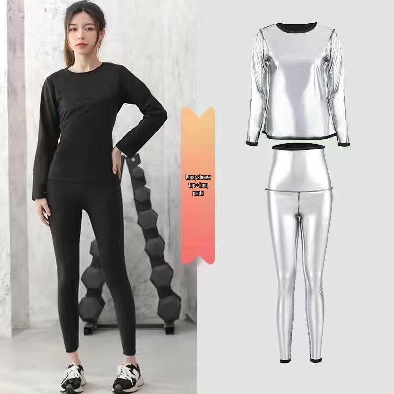 Damen Sauna Schweißanzug: High Waist Trainingshose zum Laufen, Trainieren, Körperformen, Fitness in Übergrößen, Fettverbrennung M (45-55 kg)