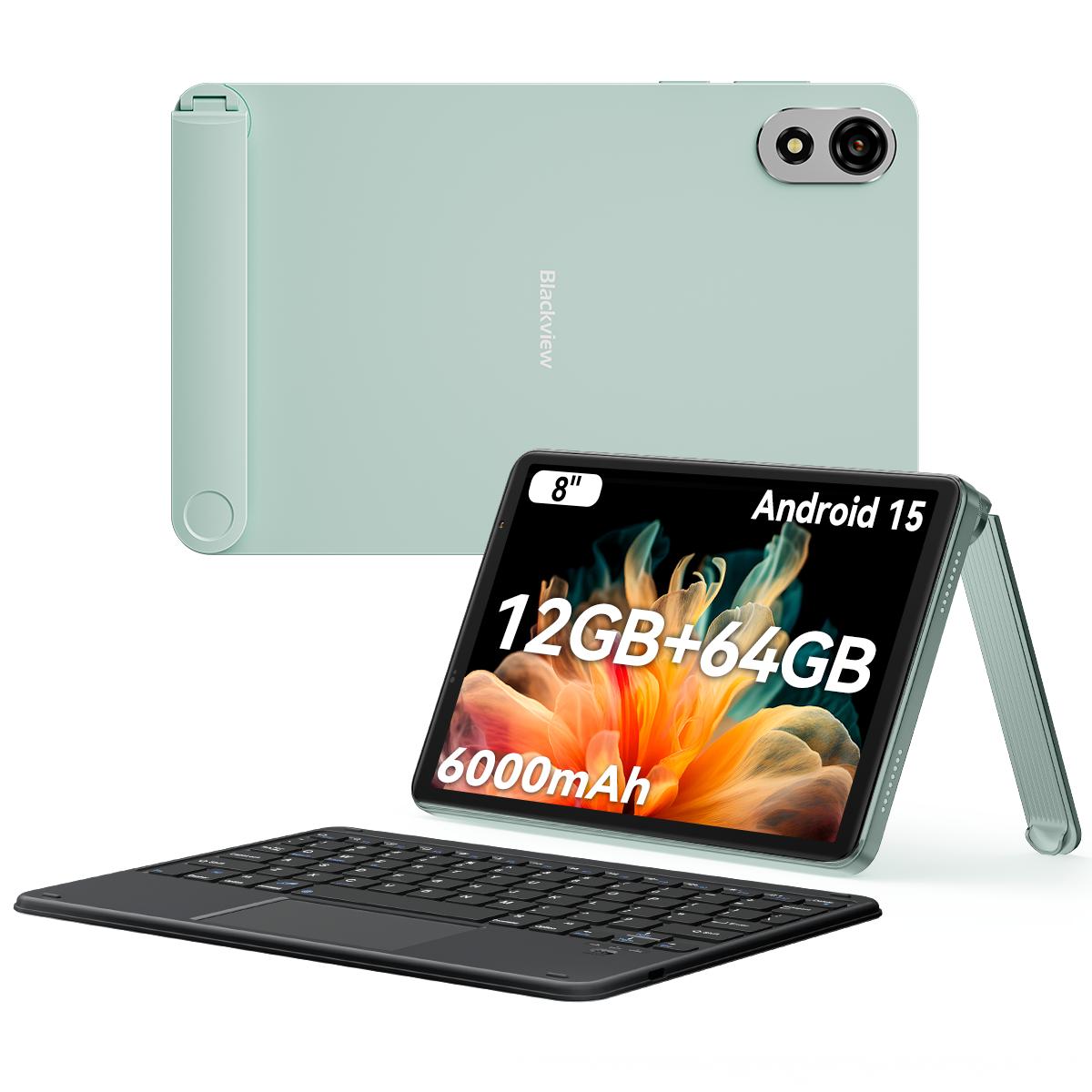Blackview ZENO 1 8 Zoll HD-Bildschirm AI Tablet Android 15 4/6GB RAM 64/256GB ROM 6000mAh Motor 0820 Tablet with a keyboard grün