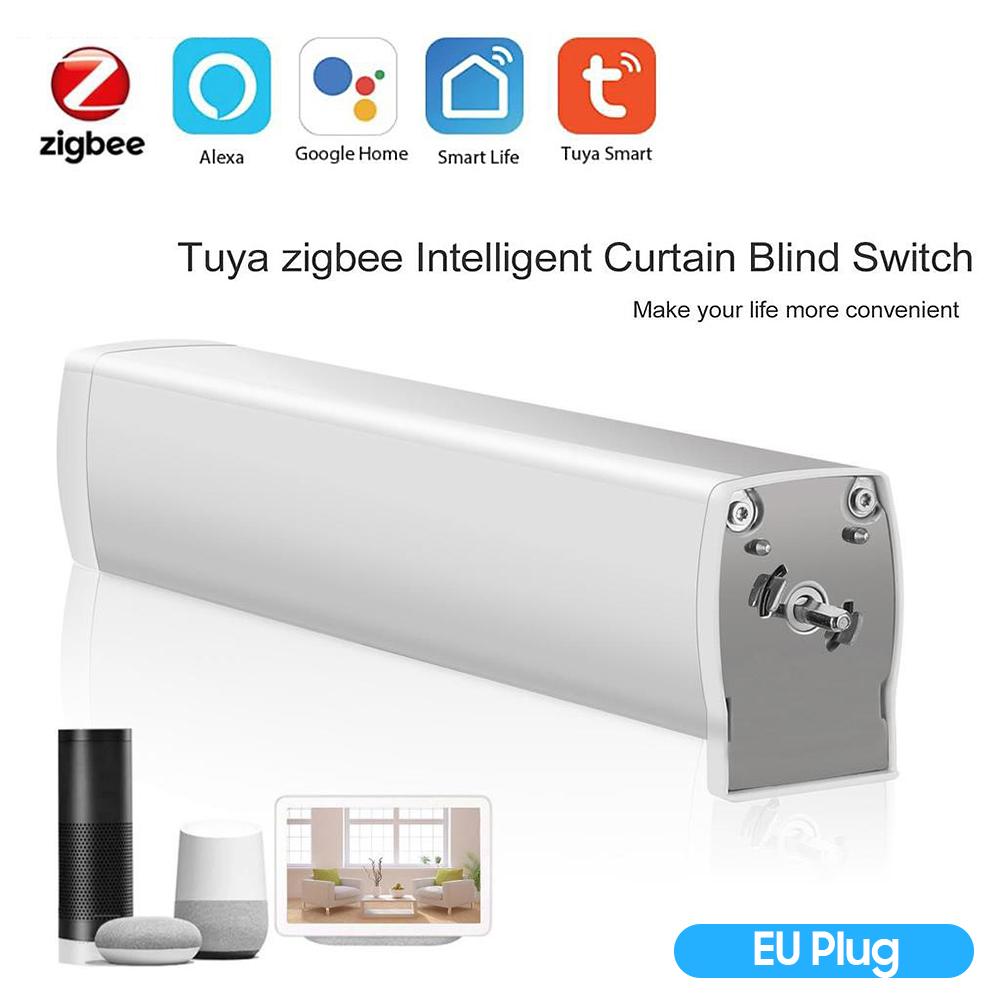 Tuya Smart Zigbee elektrischer Vorhangmotor WiFi App Smart Timing Fernbedienung funktioniert mit Smart Life EU Plug