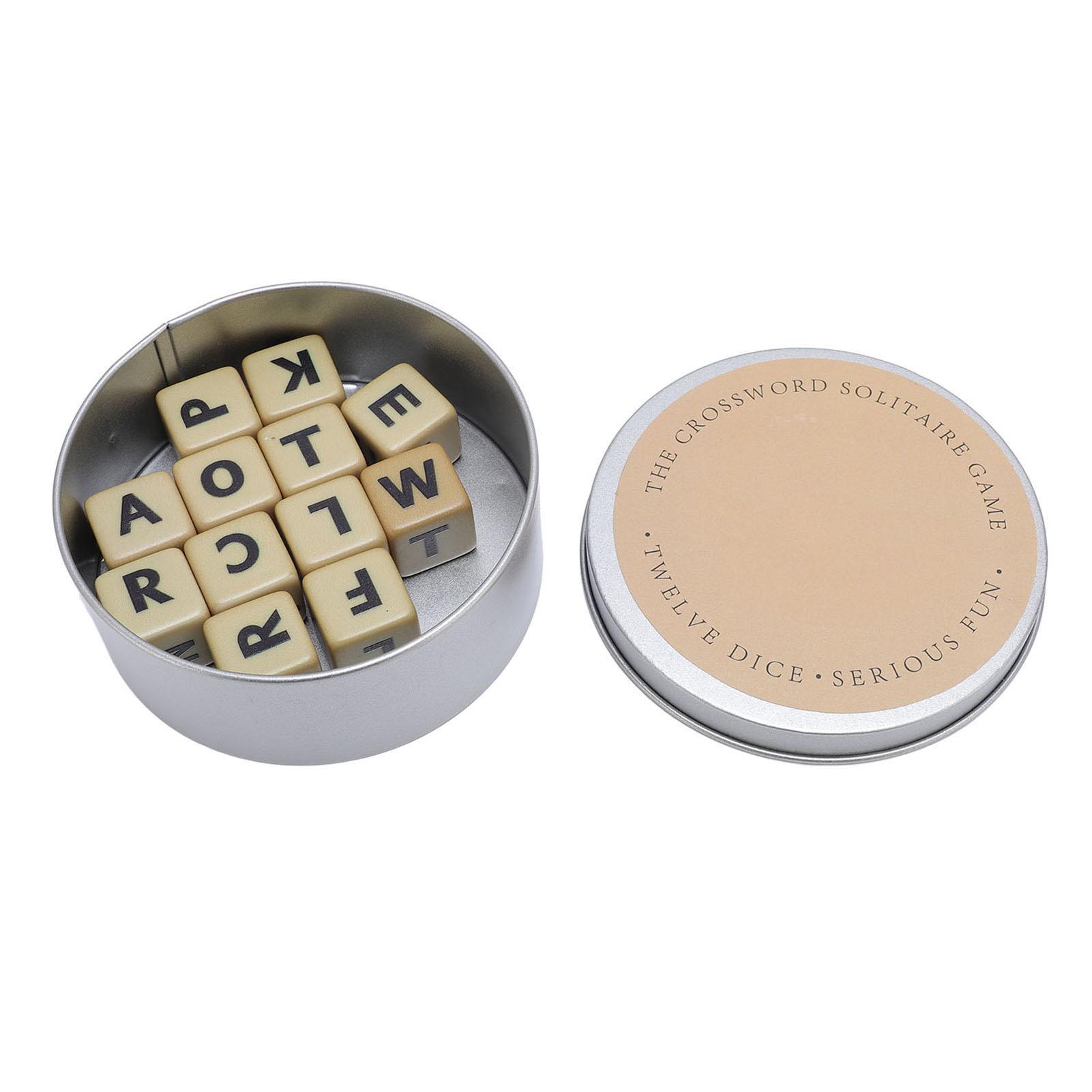 6-seitige Würfel Kreuzworträtsel Spiel 12 Würfel Buchstaben Set Wortspiele Kreatives Spiel Englische Buchstabenwürfel mit beige