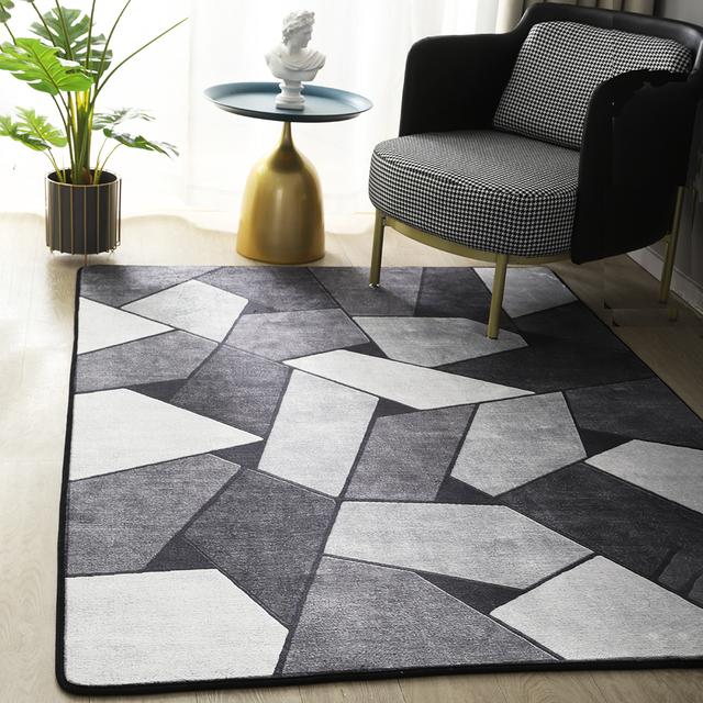 Geometrischer Teppich für Wohnzimmer, Samtteppich, Schlafzimmer, Nachttisch, quadratische Teppiche, weiche, flauschige Teppiche, Heim, Kinder, Salon, Sofa, Tischdekoration, Matte 40x60cm