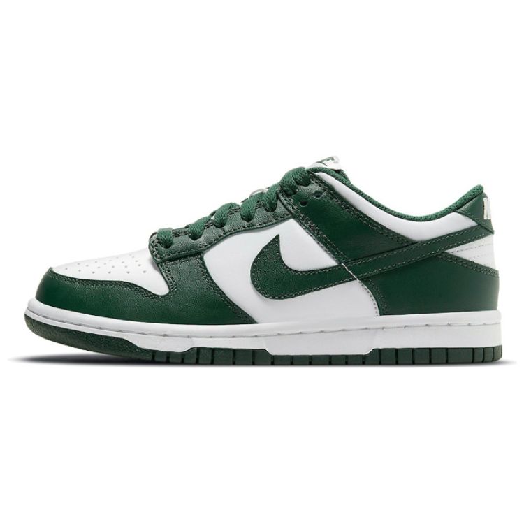 Nike Dunk Low GS Michigan State Kinder-Sneaker Weiß Team-Grün Total-Orange CW1590-102 35.5