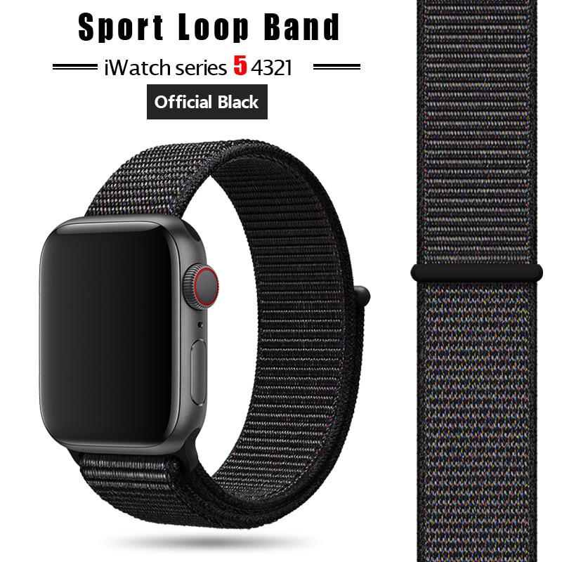 Nylon-Sportarmband für Apple Watch Armband 44 mm/40 mm Apple Watch 6 SE 5 4 3 Armband Iwatch Armband 38 mm/42 mm Armband mit Uhrenzubehör 42mm or 44mm