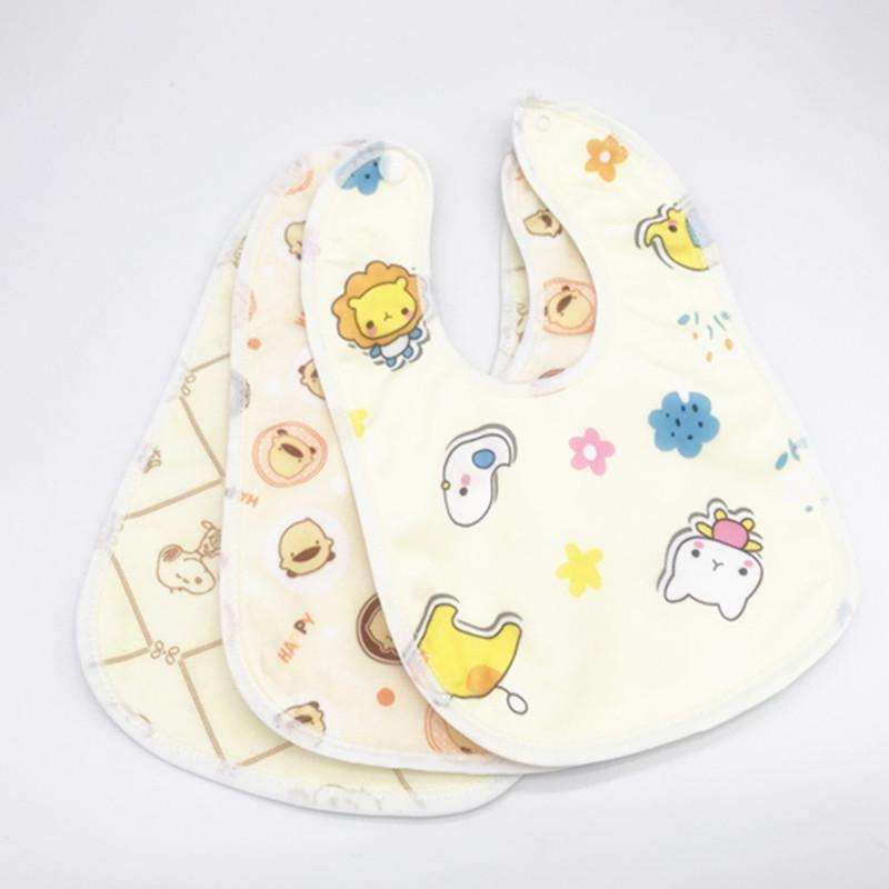 3PcBaby Lätzchen Bandana Wasserdichte Baumwolle Babadores Rülpsen Speichel Handtuch Cartoon Jungen Mädchen Zubehör gelb