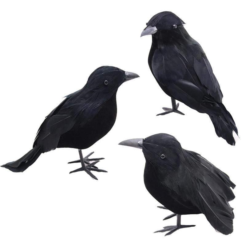 3 Stück/Set Halloween Krähe Fake Vogel Spielzeug Raben Requisite Kostüm Dekoration Requisiten Party Dekoration 3pcs