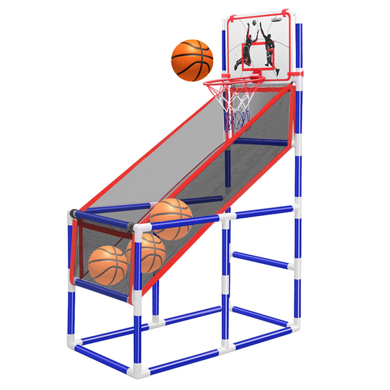 Basketball Spielset Kinder Basketballkorb für drinnen und draußen mit 4 Bällen 88cm bis 140cm Höhe