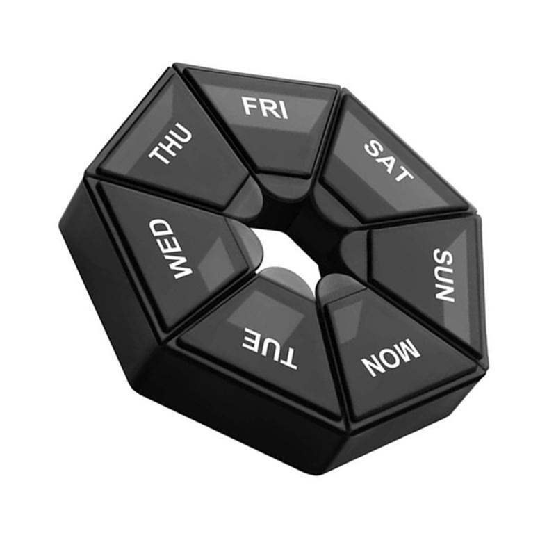 1Pcs Pille Fall Kunststoff 7 Tage Tablet Candy Box Tragbare Lagerung Tablet Halter Reise Veranstalter Pille Dispenser Container schwarz