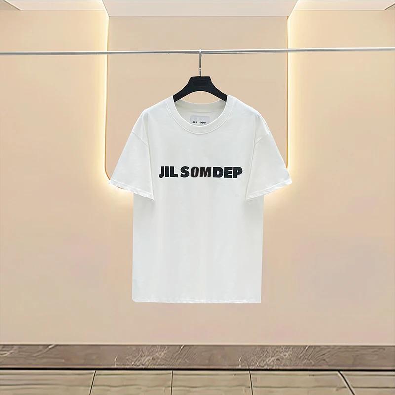 Richtige Version des hochwertigen modischen Unisex und woUnisex passenden lockeren übergroßen Paar JIL SOMDEP reine Baumwolle T-Shirt5 Unisex 2XL