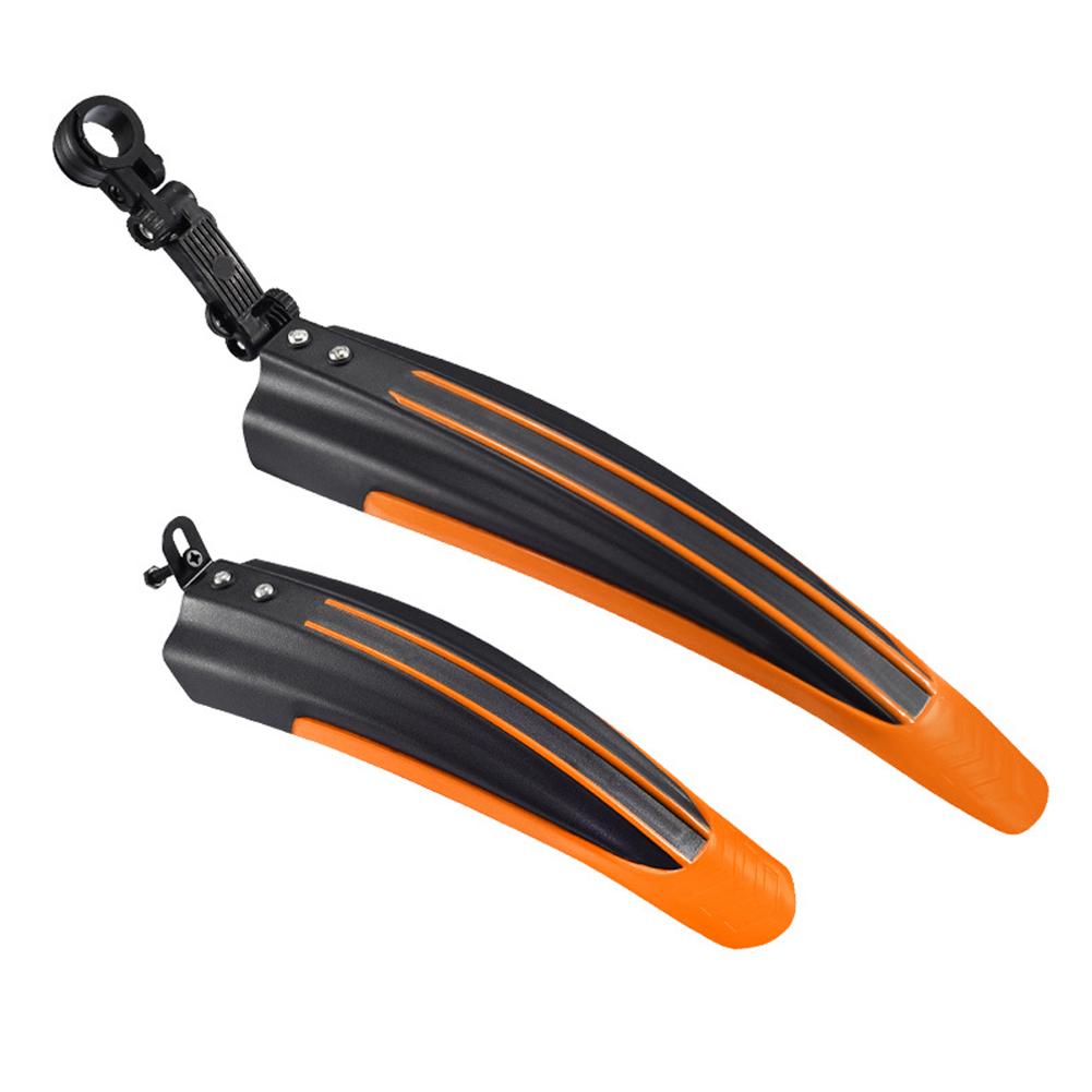 2 Stück Verdickte Fahrradkotflügel Mountainbike-Schutzbleche MTB-Hinterradkotflügel Spritzschutz Zubehör für 22 24 26 Zoll Mountainbikes orange/schwarz