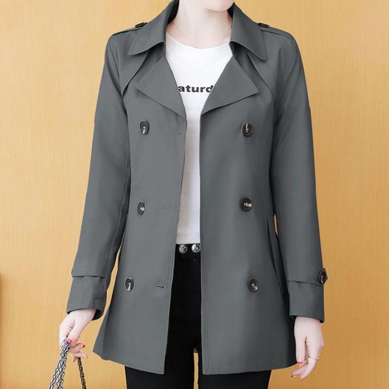 Oberbekleidung Damen-Trenchcoat, neue modische Jacken, lässig, Übergröße 4XL, mittellang, Windjacke für Damen M dunkelgrau