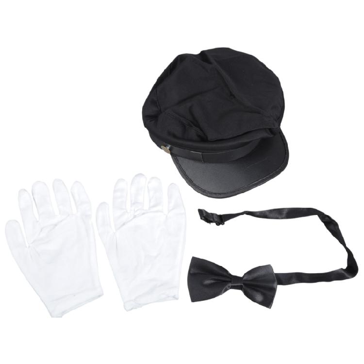 Neuheit Schwarzer Chauffeurhut Krawatte Sonnenbrille Set Chauffeur Kostüm Zubehör Limousinenfahrer Kostüm Set