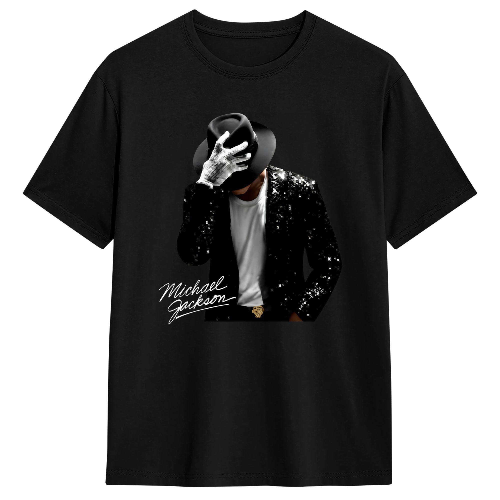 Michael Jackson Musik Hut T-Shirts Herren Mode 100% Baumwolle T-Shirts Rundhals Kurzarm T-Shirts Klassische Kleidung 3XL bunt
