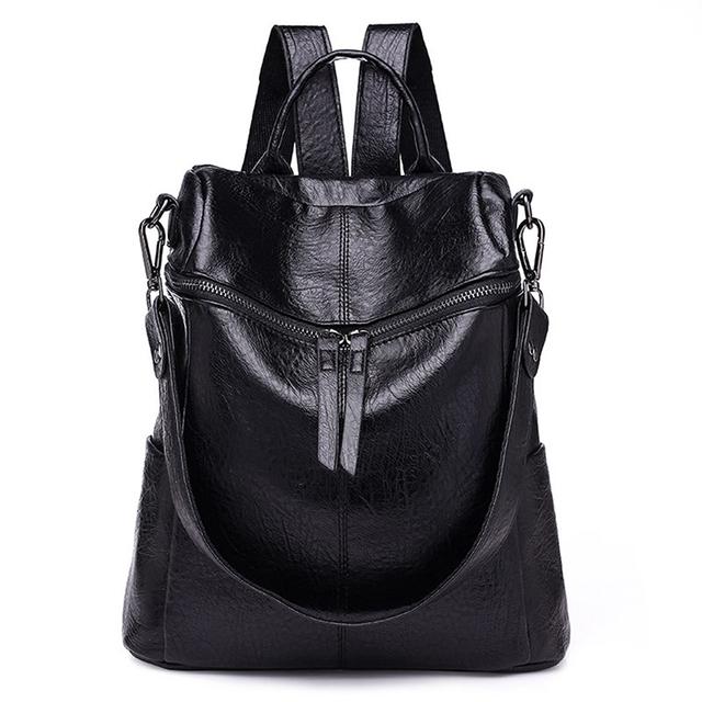 Frauen Rucksack Neue Koreanische Version Rucksack Frauen Alle-spiel Mode Reise Rucksack Frauen Tasche Freizeit Reise Leder Handtaschen One Size schwarz