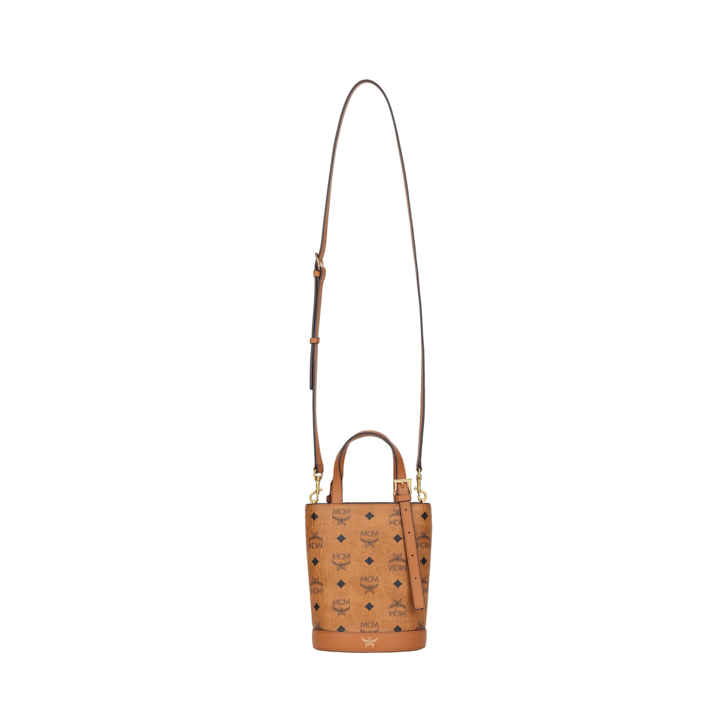 MCM Aren Monogram Kunstleder Eimer-Tragetasche Unisex Tragetaschen Cognac Braun MWTEATA01CO001 Basic Set (Bag+Dust Bag)