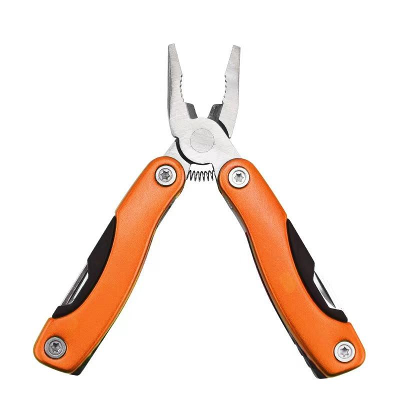 Camping Gear Outdoor Survival Edelstahl 9 in 1 tragbare Multitool Zange Camping Zubehör tragbare orange