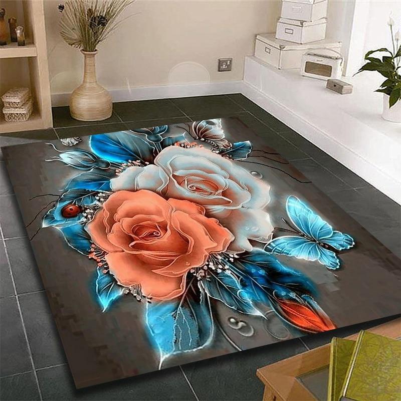 Mode moderne Teppiche Gold Rose Muster Zimmer Schlafzimmer Bodenmatte Teppich Teppiche und Teppiche für Zuhause Wohnzimmer 40cm by 60cm