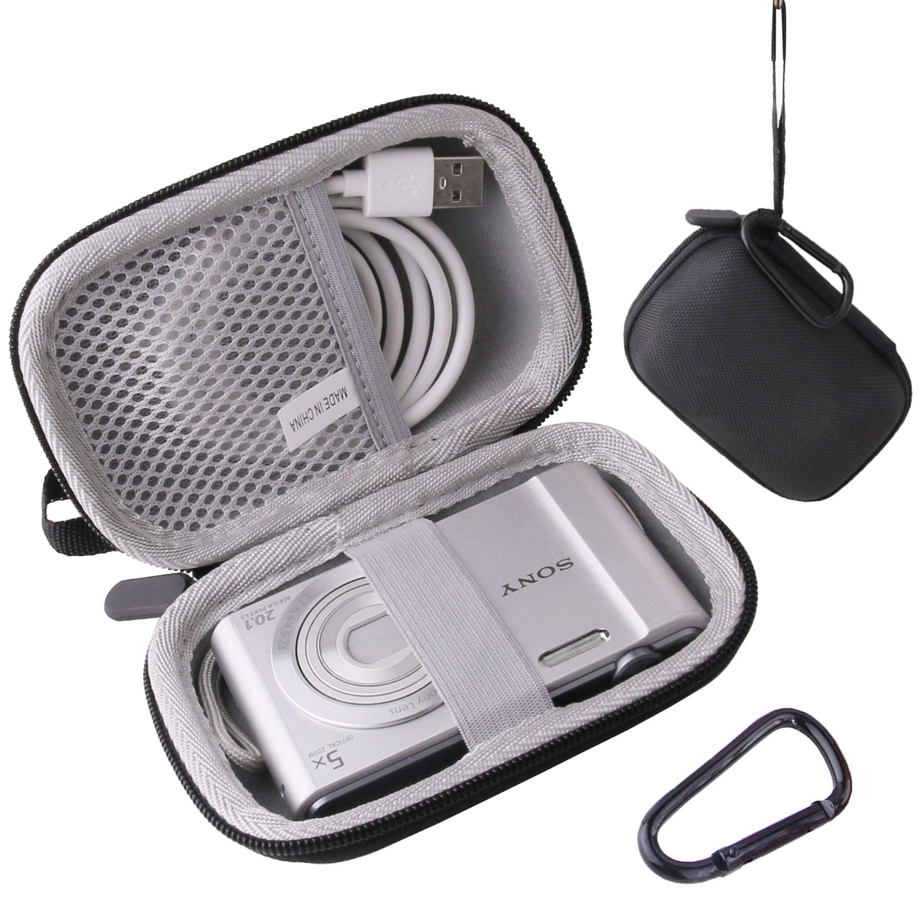 Sony Digitalkamera-Schutzhülle, speziell für JP Cyber-shot DSC-W830/WX350/WX500 – waiyu (Schwarz) schwarz