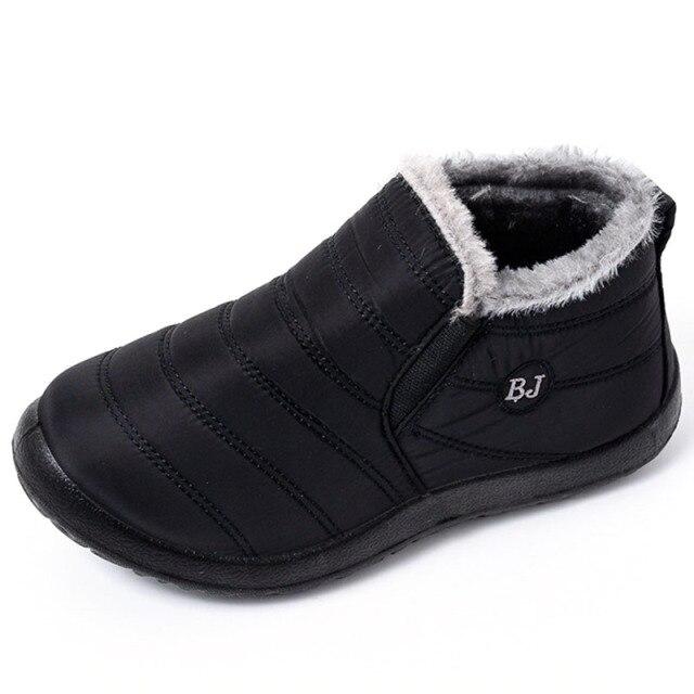 Winter Sneaker Herren Freizeitschuhe für Herren Wasserdichte Schuhe Herren Warm halten Herren Sneaker Dickes Fell Schneeschuhe Plateau Herrenschuhe 36 black