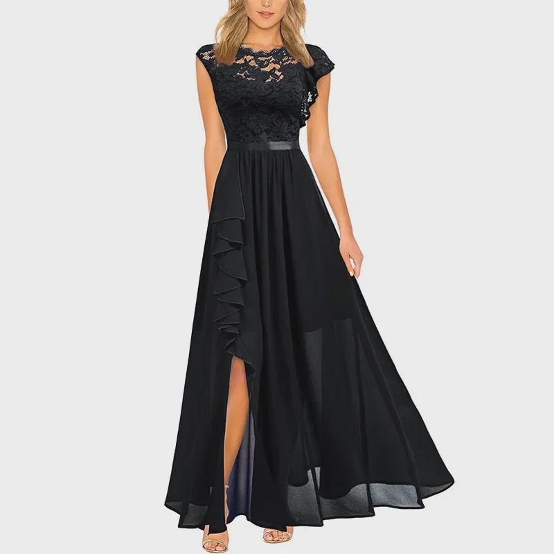 Europäisches und amerikanisches Abendkleid aus Spitze mit hoher Taille – heiß verkaufter langer Rock Medium
