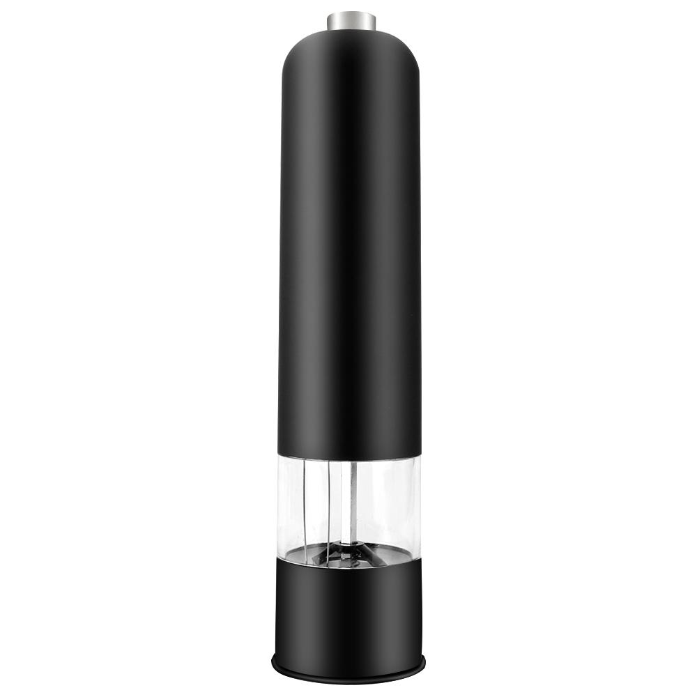 Gewürzflasche mit LED-Licht zum Kochen Restaurants Gewürzmühle Elektrisch Automatisch Pfeffer Salzmühle Küchenzubehör Küchenwerkzeuge black