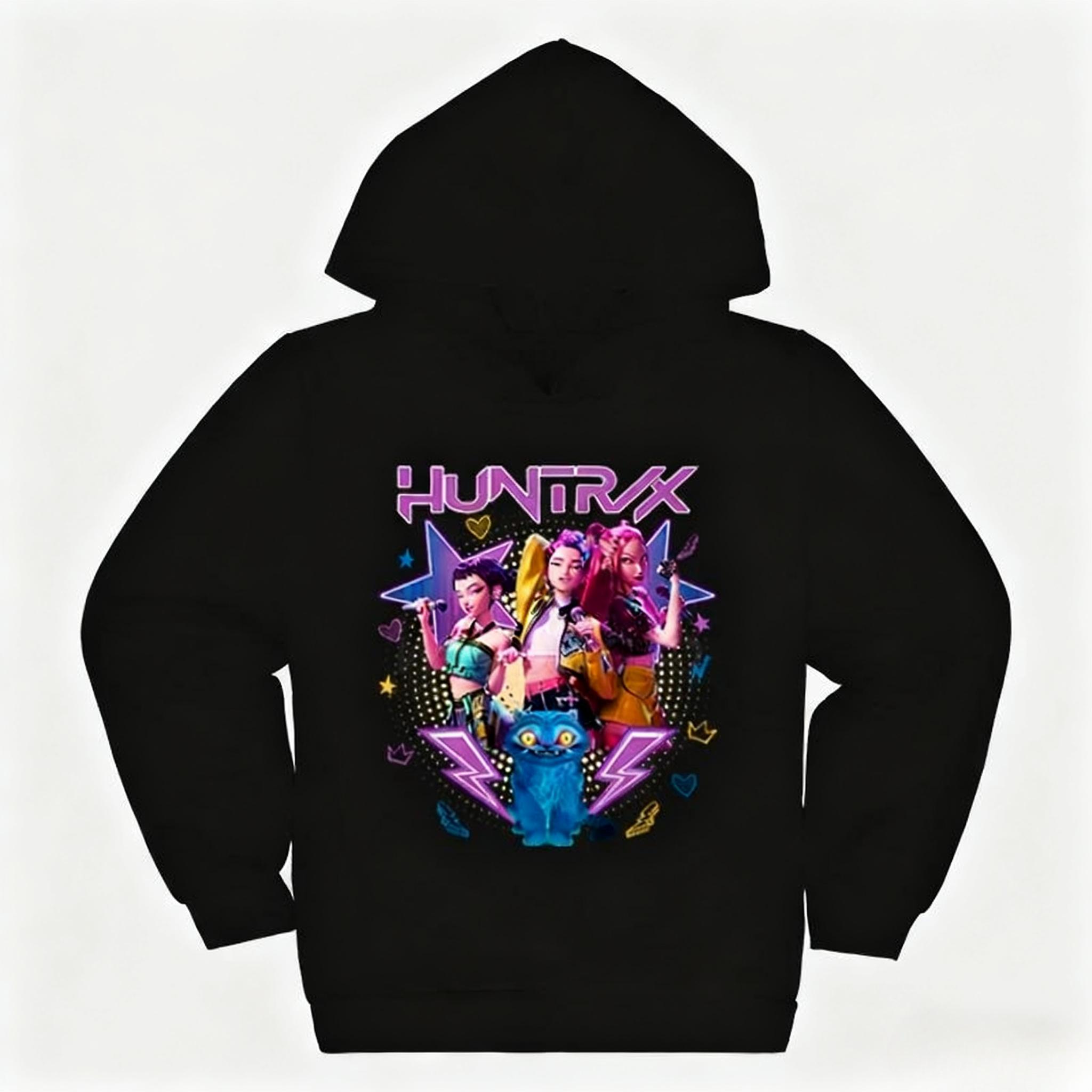 Kpop Dämonenjäger Kinderkleidung Mode Lässige Kapuzenpullover Film Cartoon Kinder Mädchen Kapuzen-Sweatshirts 140