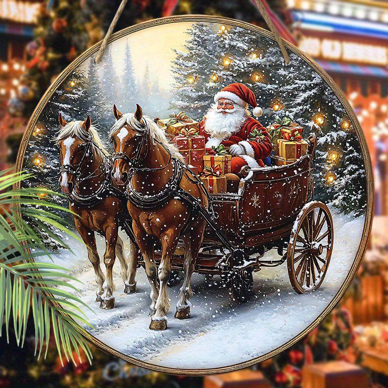 2D flache hölzerne hängende dekorative Schilder, Weihnachtsdekorationen, Familienwand- oder Türdekorationen, Gartendekorationen, Weihnachtsgeschenke für Freunde