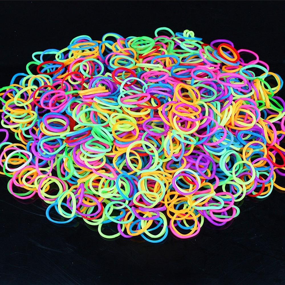 Weben Schnürung Regenbogen Candy Farbe DIY Armband Fußkettchen Gummi Loom Bands 600PCS Kinder Elastische Band bunt