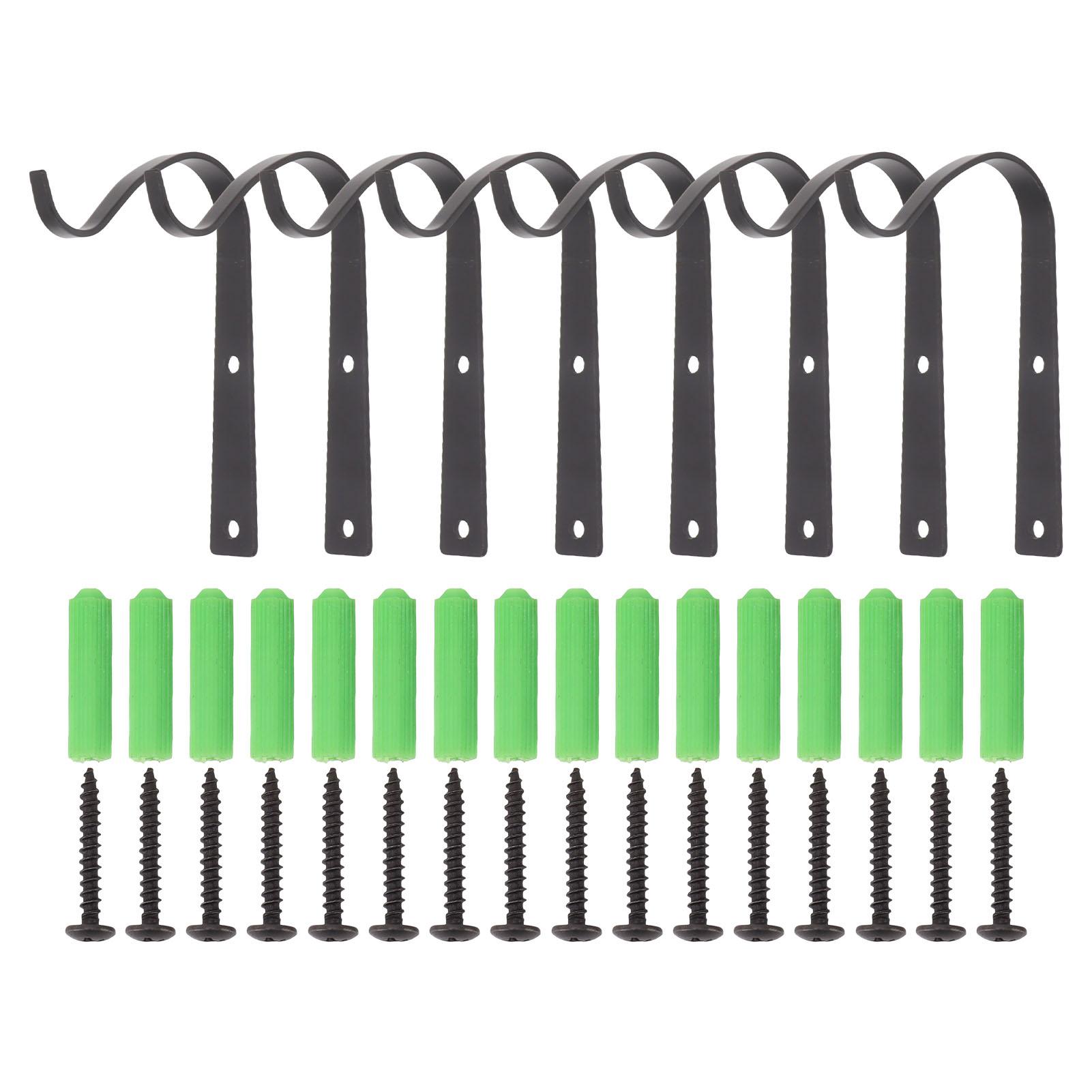 8 Stück Schwarze Pflanzen Hänge Wandhaken S-Form Wandmontage Pflanzen Topf Hängehalterung für Blumenampel