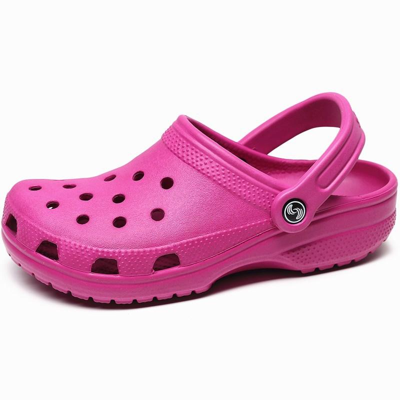 2023 neue Sommer frauen Strand Hohl Sandalen und Hausschuhe männer Flache Unterseite Outdoor Waten Sandalen 35 hellrosa