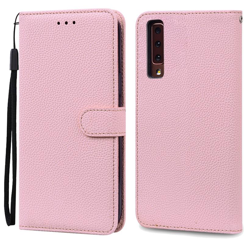 Für Samsung Galaxy A7 2018 Hülle Galaxy A 7 2018 Hülle Luxus Leder Flip Case Für Samsung Galaxy A7 2018 SM-A750F Handyhüllen Samsung A7 2018 A750 rosa