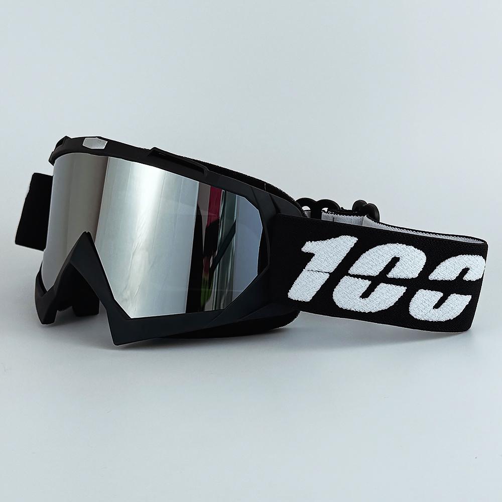 100 Motorradbrille Staubdicht Rennbrille Winddicht für Männer & Frauen Motocross Radfahren Skifahren Outdoor Offroad-Fahrradbrille