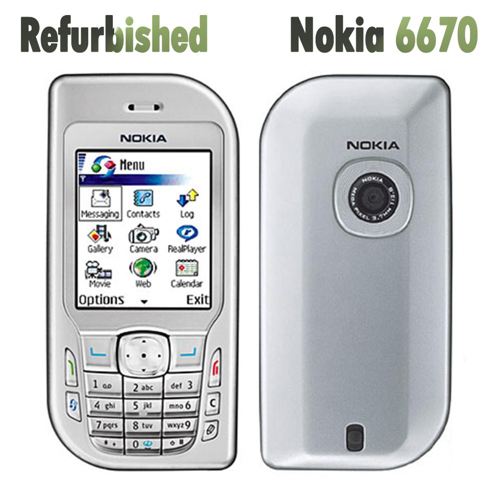 90% neues Aufgearbeitetes Nokia Original Nokia 6670 Mobiltelefon Simple Set silber