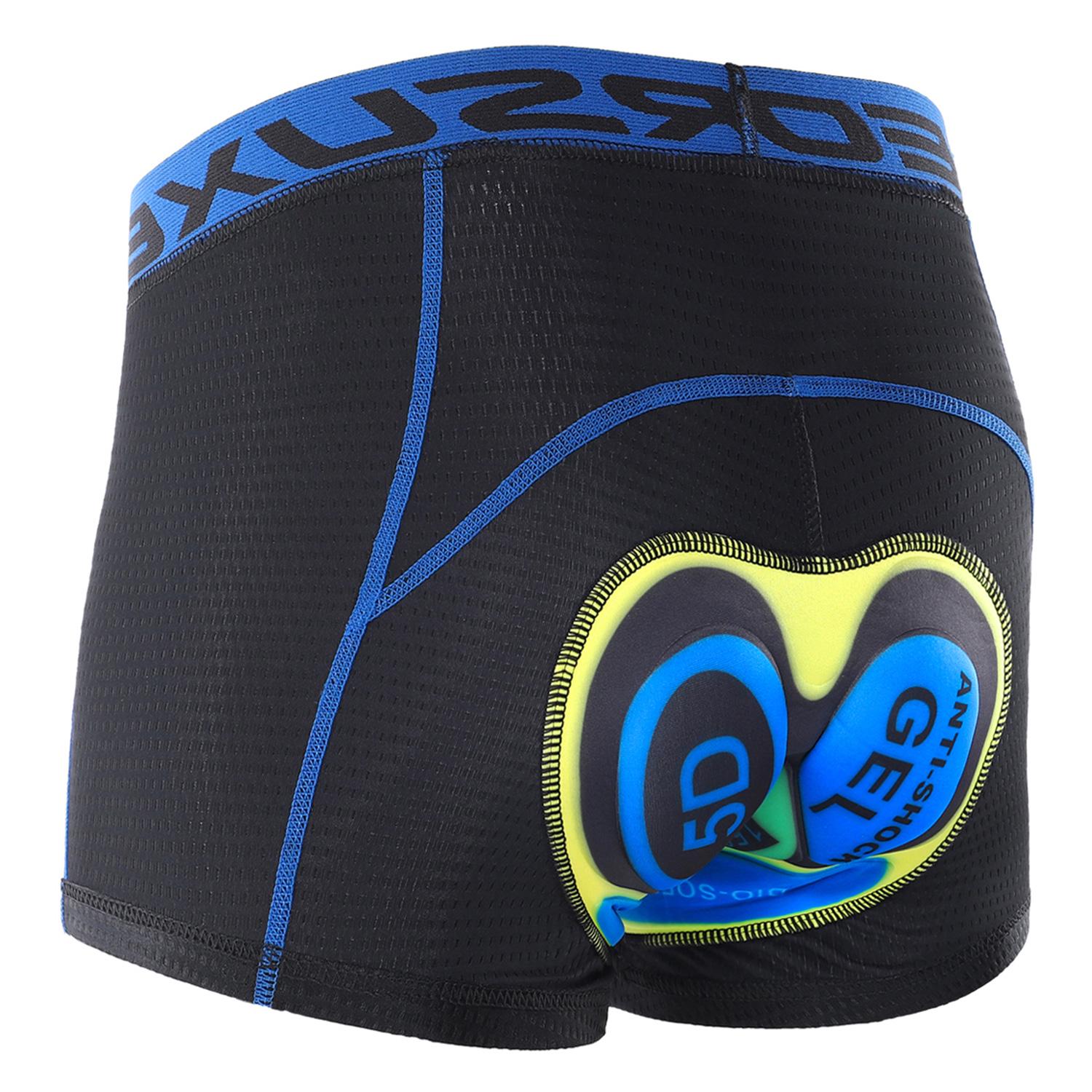 Herren Fahrrad-Unterwäsche, leichte, atmungsaktive 5D-gepolsterte MTB-Fahrrad-Shorts XXL gelb/blau