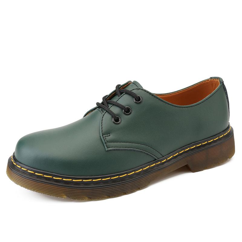 Modische Herrenschuhe aus Leder, Luxus-Outdoor-Marke, dicke Sohle, lässige Oxford-Schuhe für Männer, Schnürhalbschuhe, Rindersehnen-Laufsohle, Arbeitsschuhe 37 grün