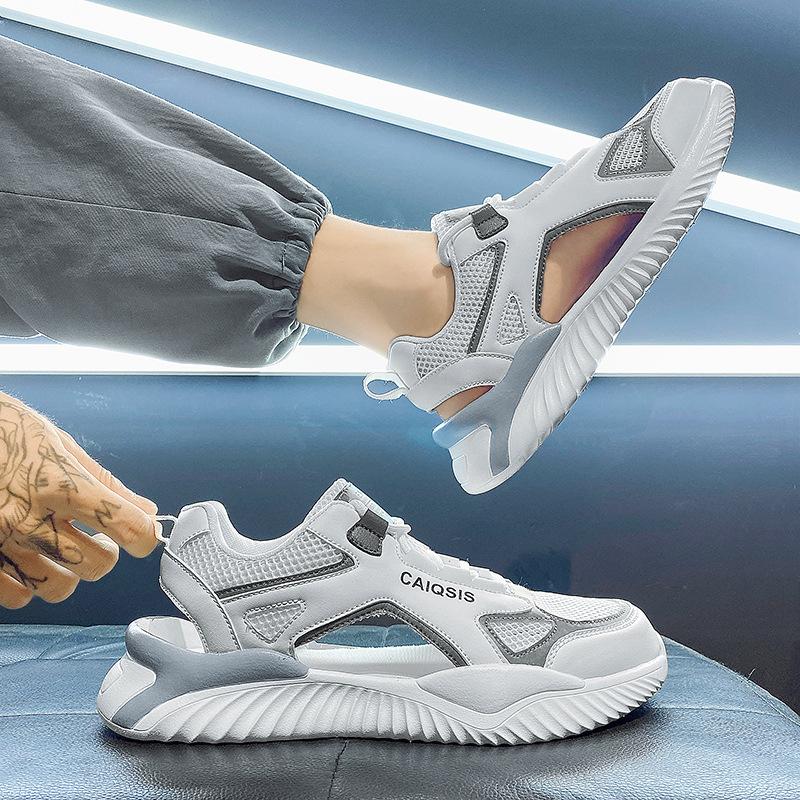 Herren Sport Sandalen Sommer Atmungsaktive Mesh Sandalen Männer Outdoor Casual Leichte Strand Sandalen Mode Männer Schuhe 44 beige
