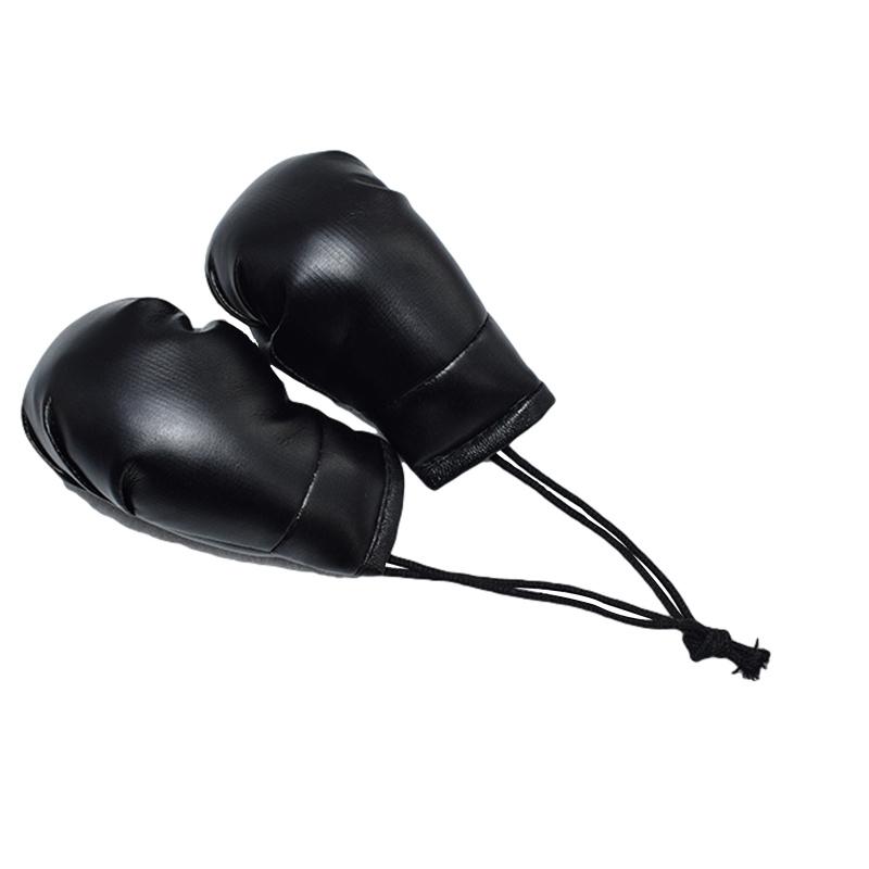 Boxhandschuhe Auto hängen Spiegel Dekoration Auto Innen DIY Ornamente Leder Anhänger schwarz