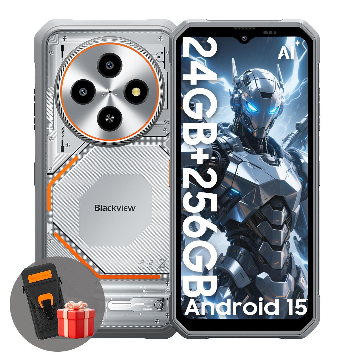 Blackview FORT 2 5G 8GB RAM 128/256GB ROM Android 15 Robustes Smartphone 6,56 Zoll 90HZ Mobiltelefon 5000mAh with case weiß