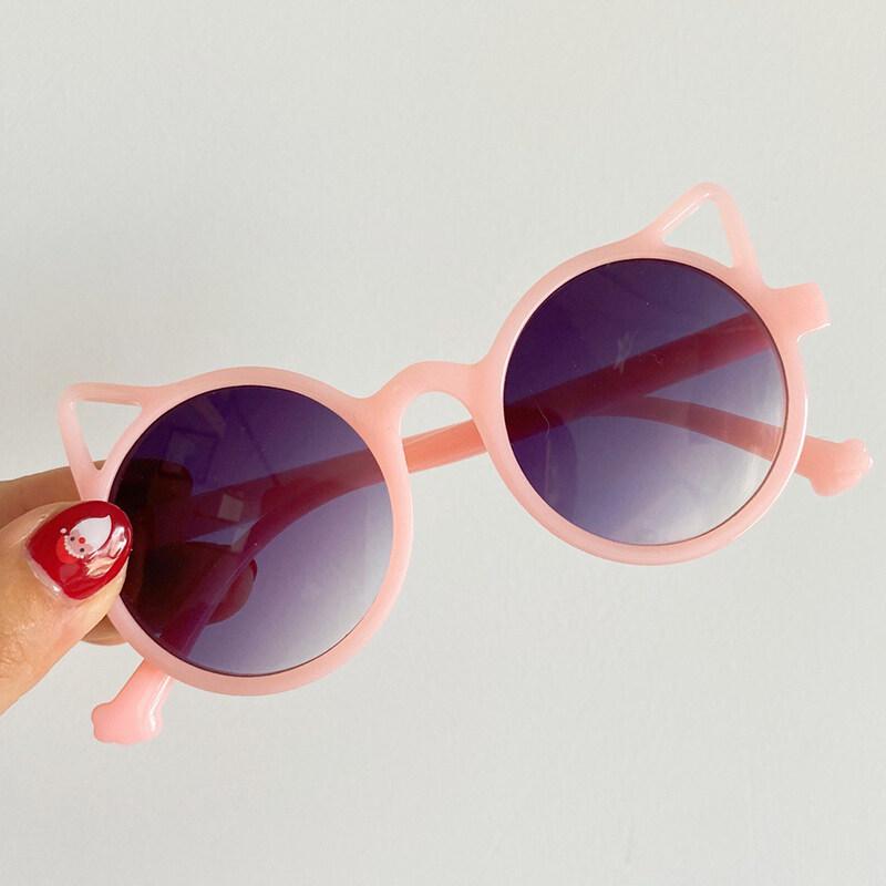 Neue Kinder-Sonnenbrille Mode Katzenohren Sonnenbrille Neue Sonnenbrille Kinderbrille nicht polarisiertes Modeaccessoire rosa