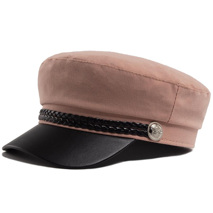 Damen Schiebermütze PU Leder Schirm Baskenmütze Weicher Stoff Herbst Sommer Schirmmütze Für Damen Luxus Mode Zeitungsjungenmützen Damen Mädchen