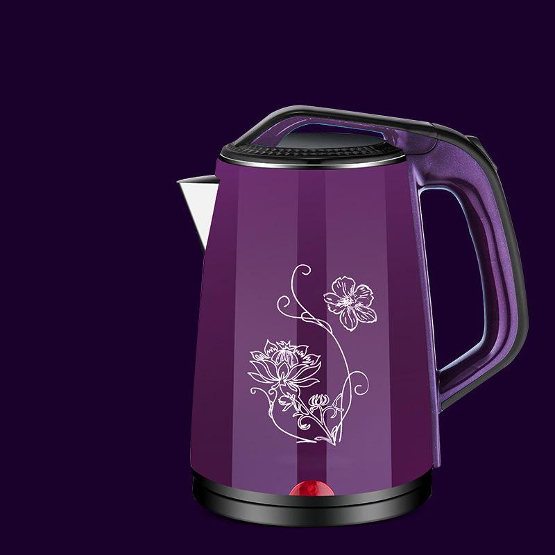 2,3 l hitzebeständiger Wasserkocher für den Haushalt, Anti-Trockenverbrennung, Wasserkocher mit großer Kapazität, doppelschichtiger, verbrühungshemmender Edelstahl-Wasserkocher 2.3L