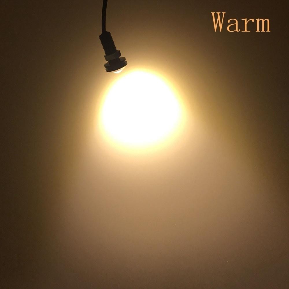 2Pcs 23mm 18mm Eagle Eye Licht Auto Led Tagfahrlicht Backup Motor Parkplatz Nebel Lampen 2X 23mm LED warm weiße