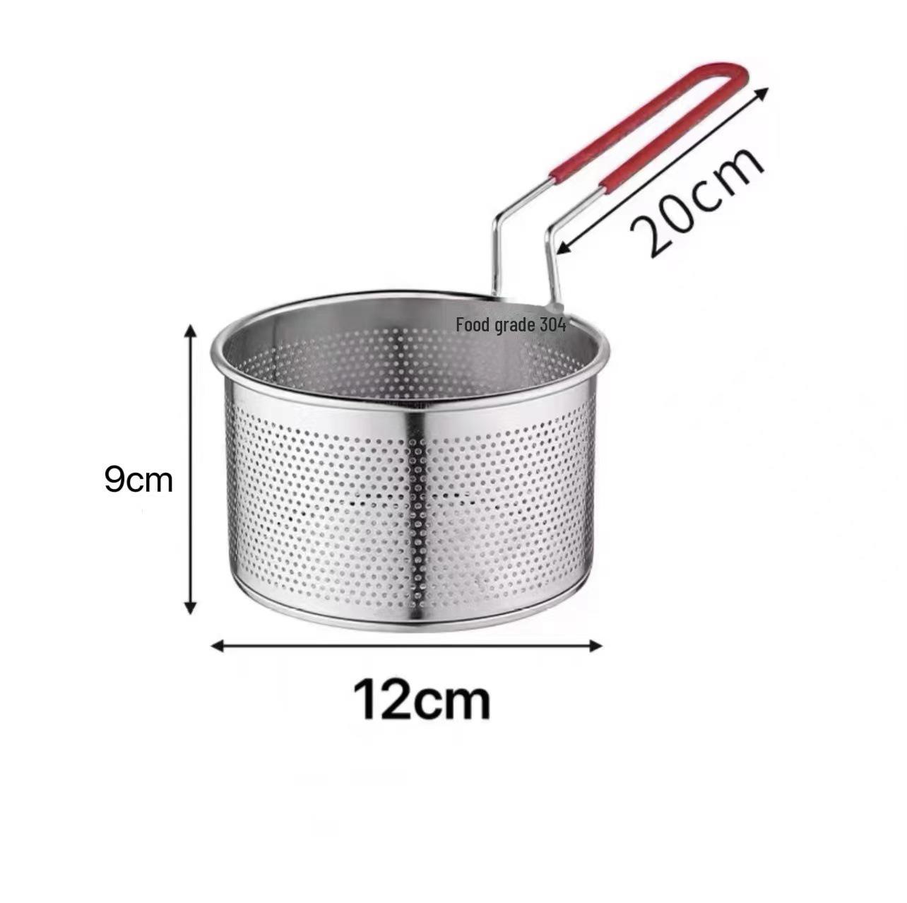 Bratnetzlöffel und Sieb aus Edelstahl 304 zum Kochen von Nudeln und Reis 304, 12cm, fixed handle