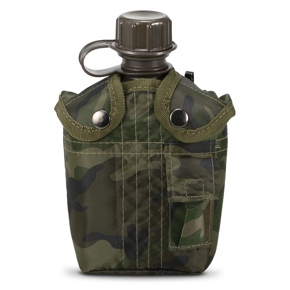 1L Outdoor Militär Kantinenflasche Camping Wandern Rucksackreisen Survival Wasserflasche Wasserkocher mit Deckel camouflage