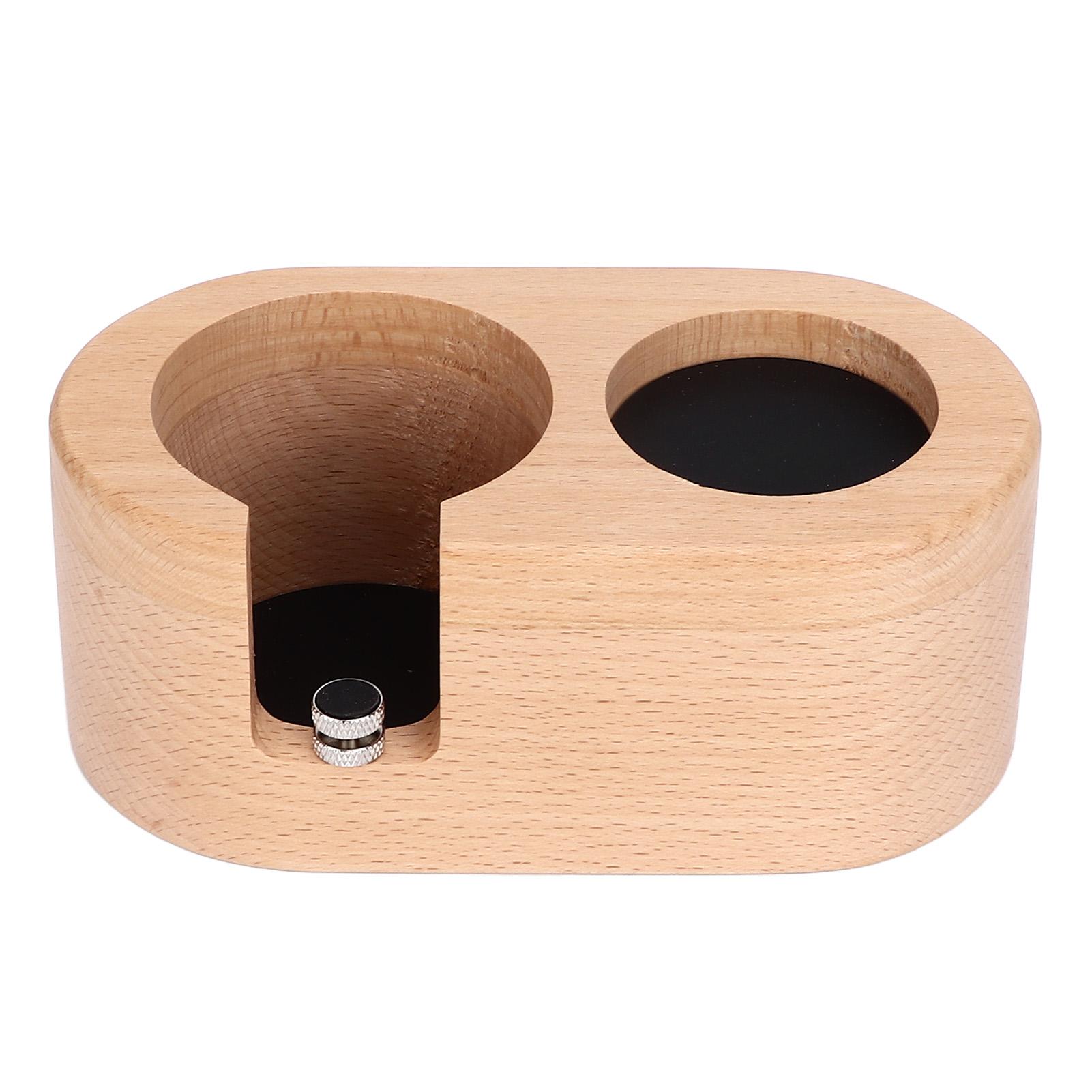 Kaffee Filter Tamper Halter 58mm Öffnung Kaffee Abschlagbox Holztextur Holz Kaffee Tampen