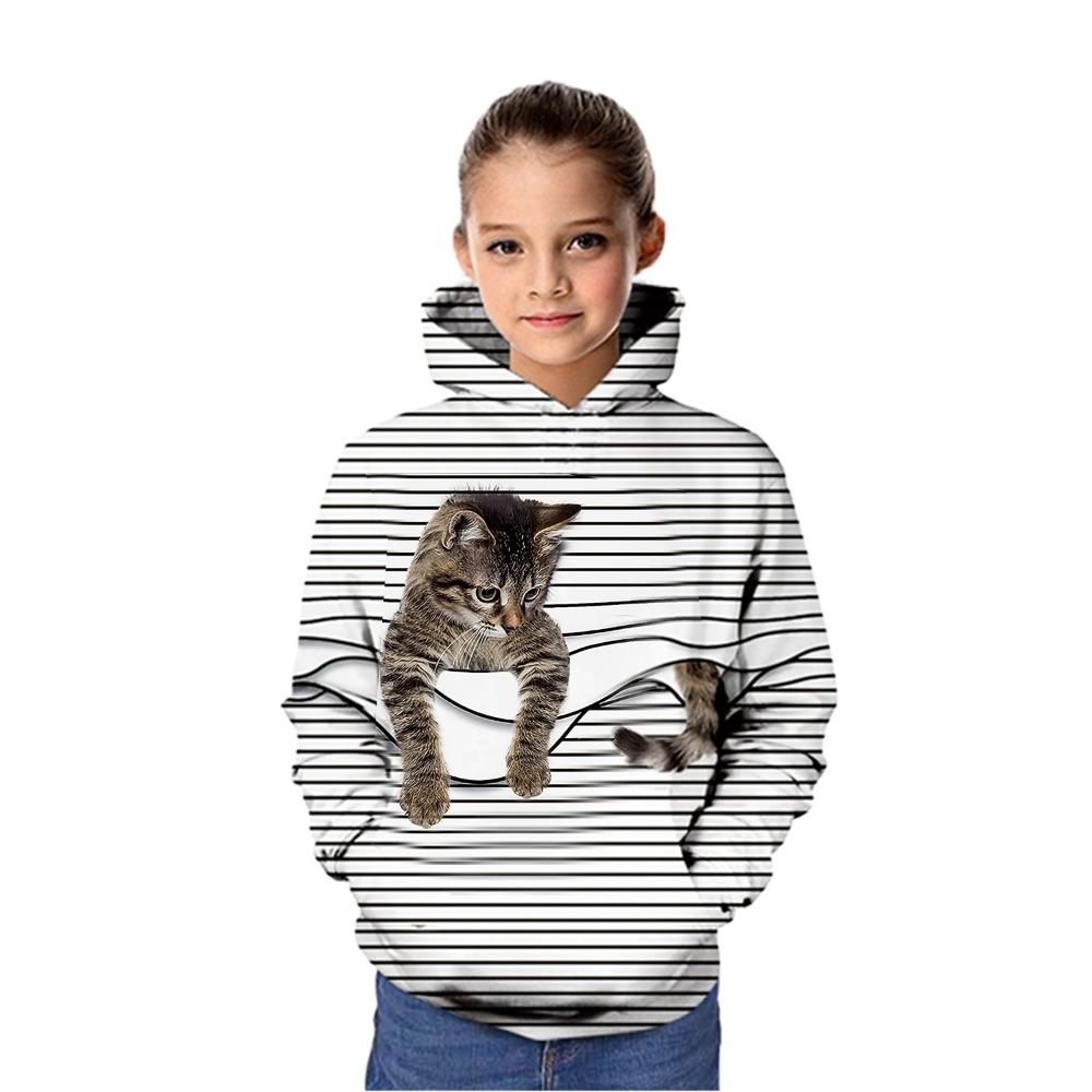 Kindermode Tierdruck Pullover Kapuzenpullover Kapuzensweatshirt Kleidung 130