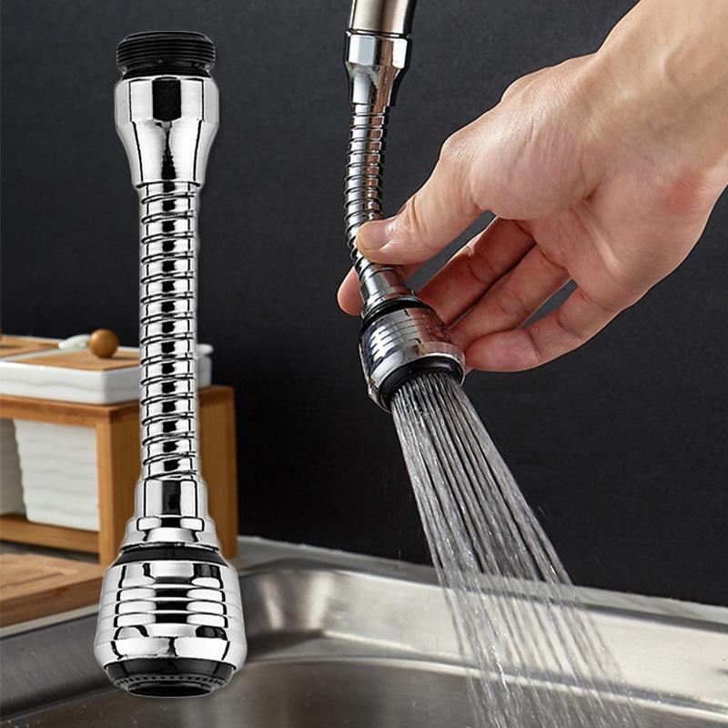 360 drehbarer wassersparender Wasserhahn-Belüfter, Diffusor, Wasserhahn-Düsenfilter-Adapter 2PC Long