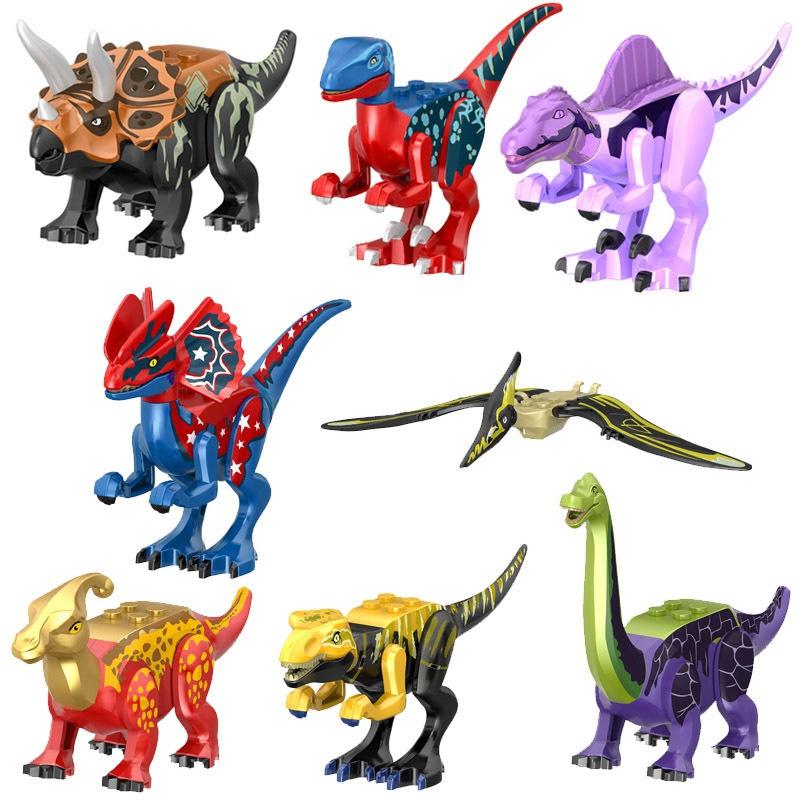 8 Stil Dinosaurier Bausteine Spielzeug Ziegel Figuren Spielzeug Kinder Geburtstag Weihnachtsgeschenk 1SET