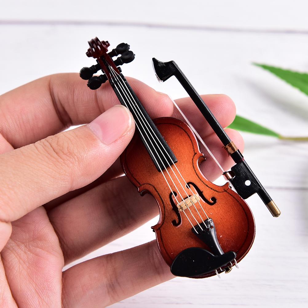Miniatur-Musikinstrument, Kunststoff, Mini-Violine, Ornament, Kunststoff, Basteln, Heimdekoration mit Unterstützung